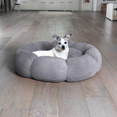 Show full view: Sherry Kline Pet Collection Daisy Round Bolster Dog Bed, Grey, 27-in slide 4 of 4