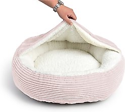 Sherry Kline Pet Collection Corduroy Hoodie Bolster Dog Bed, 21-in, Powder Pink slide 2 of 3