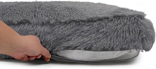 Show full view: Sherry Kline Pet Collection Shaggy Fur Rectangle Pillow Dog Bed, 26-in, Dark Grey slide 2 of 5