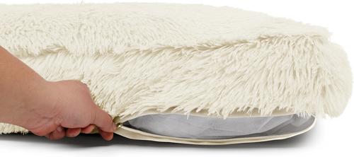 Show full view: Sherry Kline Pet Collection Shaggy Fur Rectangle Dog Bed, Natural, 20 x 26 x 3-in slide 2 of 5