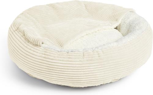 Show full view: Sherry Kline Pet Collection Corduroy Hoodie Bolster Dog Bed, 21-in, Natural slide 4 of 4