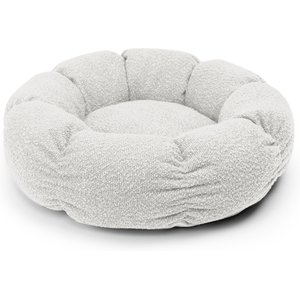Sherry Kline Pet Collection Boucle Round Donut Dog Bed, Ivory, 27 x 27 x 4-in