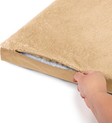 Show full view: Sherry Kline Pet Collection Faux Fur Reverse To Velvet Dog Crate Mat, Caramel Gold, 28 x 42 x 3-in slide 3 of 4