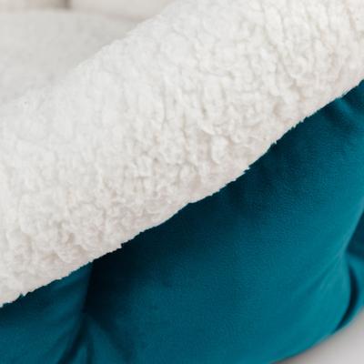 Show full view: Sherry Kline Pet Collection Cuddler Cup Bolster Dog Bed, Blue, Small slide 4 of 5