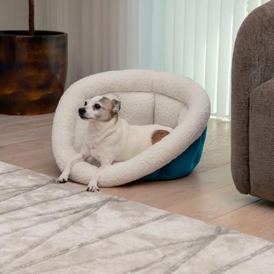 Show full view: Sherry Kline Pet Collection Cuddler Cup Bolster Dog Bed, Blue, Small slide 5 of 5