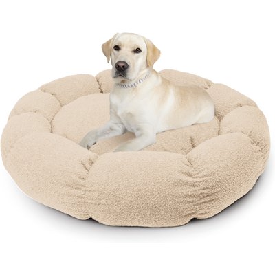 Sherry Kline Pet Collection Sherry Kline Pet Collection Boucle Round Donut Dog Bed, Taupe, 45 x 45 x 5-in