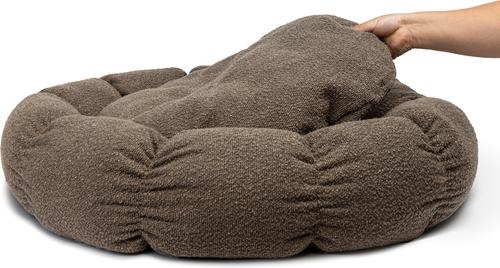 Show full view: Sherry Kline Pet Collection Boucle Round Donut Dog Bed, Brown, 45 x 45 x 5-in slide 2 of 4