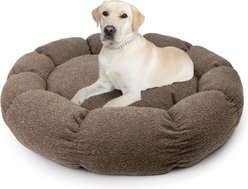 Sherry Kline Pet Collection Boucle Round Donut Dog Bed, Brown, 45 x 45 x 5-in