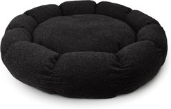Sherry Kline Pet Collection Boucle Round Donut Dog Bed, Black, 27 x 27 x 4-in