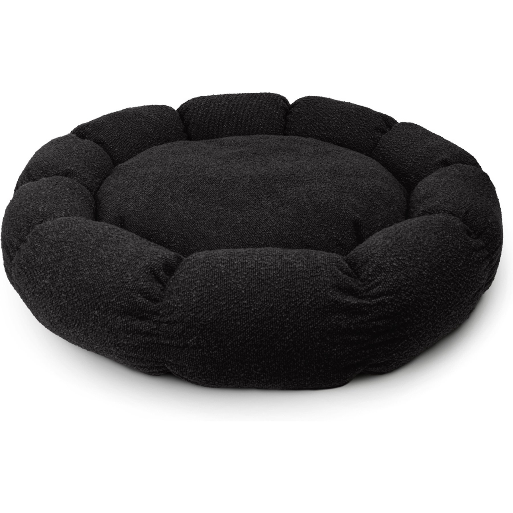 Sherry Kline Pet Collection Boucle Round Donut Dog Bed, Black, 27 x 27 x 4-in