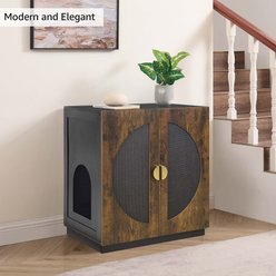 Unipaws High Type Cat Litter Box Enclosure, Rustic slide 2 of 7
