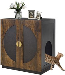 Unipaws High Type Cat Litter Box Enclosure, Rustic