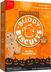 Buddy Biscuits Crunchy Wheat-Free Pumpkin Flavored Halloween Dog Treats, 14-oz box