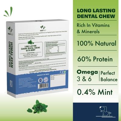 Show full view: Pawfect Himalayan Cheese Chews Medium All Natural High-Protein Grain-Free Mint Dental Dog Treats, 3 count slide 3 of 9