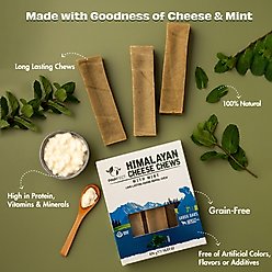 Pawfect Himalayan Yak Cheese Chews Medium Long-Lasting All-Natural with Real Mint Dental Dog Treats, 3 count slide 2 of 8