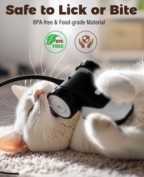 Casfuy 2-Speed Erratic Mouse Motion 3-in-1 Interactive Cat Toy with Feathers & Silicone Tail, Black slide 2 of 7