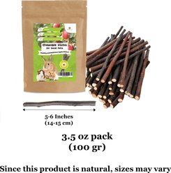 SunGrow Natural Apple Snack Sticks for Rabbits & Guinea Pigs Dental Chew Treats, 3.52-oz bag, 20 count slide 2 of 6