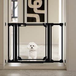 WAOWAO Auto Close Clear Acrylic Dog Gate for Stairs, 29-47-in, Black