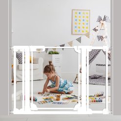 WAOWAO Auto-Close Clear Acrylic Dog Gate for Stairs & Hallways, 29-47-in, White slide 1 of 8