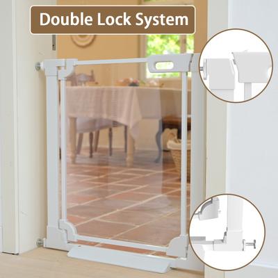 Show full view: WAOWAO Clear Acrylic Auto-Close Safety Dog Gate, White, 57 to 66-in slide 9 of 10