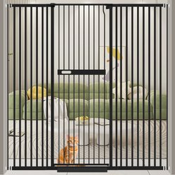 WAOWAO Extra Tall Metal Adjustable Pet Gate, 71-in x 46-61-in, Black