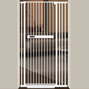 WAOWAO Extra Tall Metal Adjustable Pet Gate, 71-in x 29-38-in, White