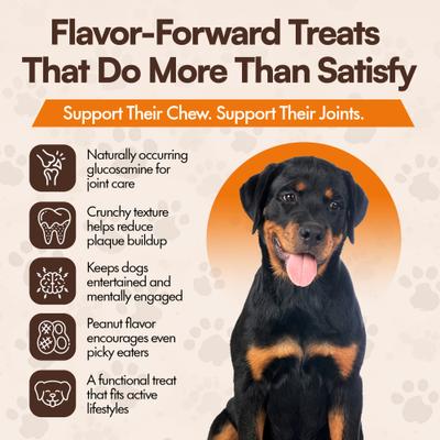 Show full view: The Treat Shack 6-in Double Stuffed Trachea Tube with Peanut Butter Dog Chew Treat, 3 count slide 7 of 9