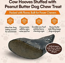 The Treat Shack Cow Hooves Stuffed with Peanut Butter Dog Chew Treat, 6 count slide 2 of 8