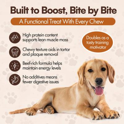 Show full view: The Treat Shack Bully Stick Burger Soft & Chewy Beef Dog Chew Treat, 24 count slide 7 of 9