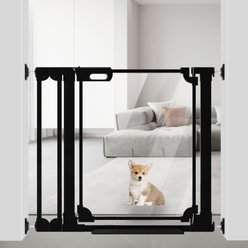 WAOWAO Auto Close Clear Acrylic Dog Gate for Stairs, 29-38-in, Black