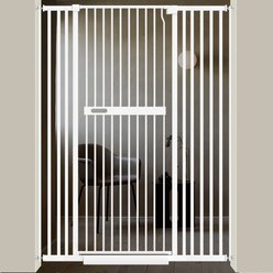 WAOWAO Extra Tall Metal Adjustable Pet Gate, 71-in x 38-46-in, White