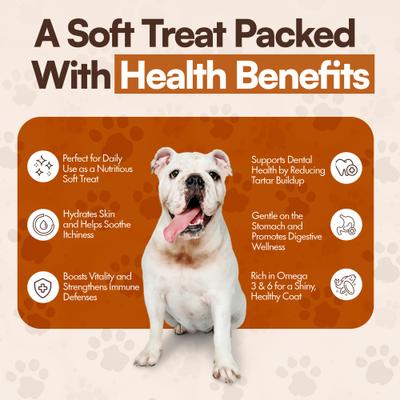 Show full view: The Treat Shack 6-in Vital Omega Packed Soft & Chewy Superfood Sticks Dog Treat, 12 count slide 7 of 9