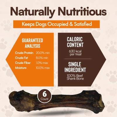 Show full view: The Treat Shack 8-in Extra Meaty Beef Foreshank Bone Dog Chew Treat, 6 count slide 6 of 9