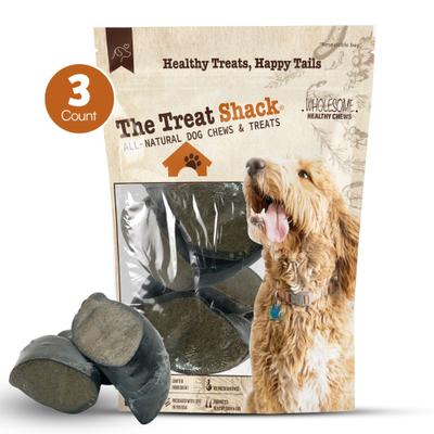 Show full view: The Treat Shack Cow Hooves Stuffed with Peanut Butter Dog Chew Treat, 3 count slide 3 of 9