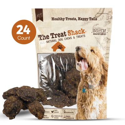 Show full view: The Treat Shack Bully Stick Burger Soft & Chewy Beef Dog Chew Treat, 24 count slide 3 of 9
