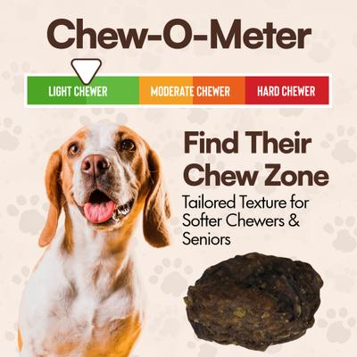 Show full view: The Treat Shack Bully Stick Burger Soft & Chewy Beef Dog Chew Treat, 6 count slide 5 of 9