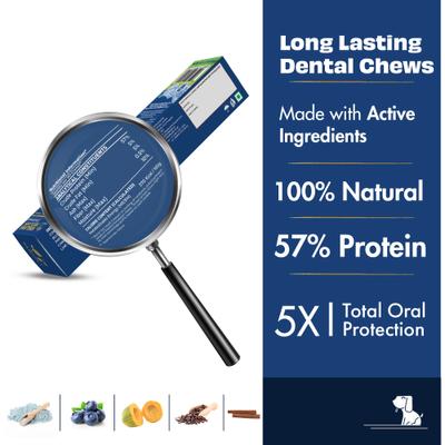 Show full view: Pawfect Dentamust Himalayan Cheese Chew Large All Natural High-Protein Grain-Free with Blueberry Blue Sipirulina Papaya Clove Extract & Cinnamon Extract Dental Dog Treat, 1 count slide 3 of 9