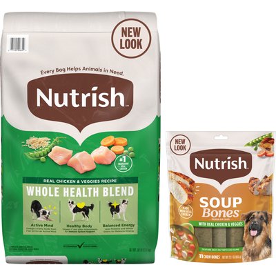 Rachael Ray Nutrish Rachael Ray Nutrish Real Chicken & Veggies Recipe Dry Food + Soup Bones Chicken & Veggies Flavor Dog Treats