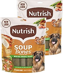 Nutrish Soup Bones Premium Chicken & Veggies Flavor Dog Chews, 46.2-oz bundle