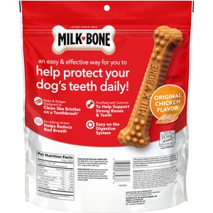 Milk-Bone Original Brushing Chews Large Chicken Flavor Daily Dental Dog Treats, 25 count