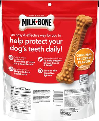 Milk-Bone Brushing Chews Daily Large Dental Dog Treats, 33.7-oz pouch