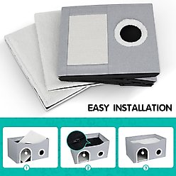 Heeyoo Polyester Indoor Cat House with Fluffy Ball & Scratch Pad, Light Grey slide 2 of 8