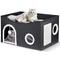Show in main carousel: Heeyoo Polyester Indoor Cat House with Fluffy Ball & Scratch Pad, Charcoal Grey slide 1 of 9