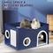 Show in main carousel: Heeyoo Polyester Indoor Cat House with Fluffy Ball & Scratch Pad, Dark Blue slide 2 of 8