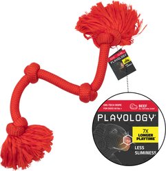 Playology Dri-Tech Beef Scented Rope Dog Toy, Mega