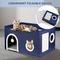 Show in main carousel: Heeyoo Polyester Indoor Cat House with Fluffy Ball & Scratch Pad, Dark Blue slide 6 of 8