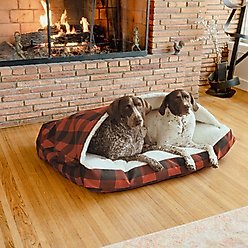 Snoozer Pet Products Indoor/Outdoor Holiday Print Rectangle Cozy Cave Dog Bed, Buffalo Check, Large