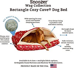 Snoozer Pet Products Indoor/Outdoor Holiday Print Rectangle Cozy Cave Dog Bed, Holiday Dots, Small slide 2 of 5