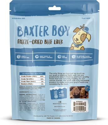 Show full view: Baxter Boy Freeze-Dried Beef Liver Dog Chew Treats, 5-oz bag slide 3 of 3