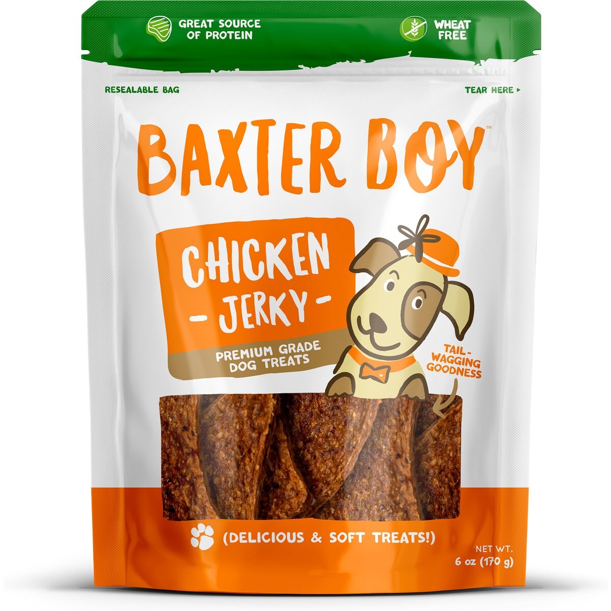 Baxter Boy Chicken Grain-Free Jerky Dog Treats, 6-oz bag